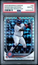 2025 Bowman Chrome - Moises Ballesteros #42  Geometric 9/499 (RC) PSA 10
