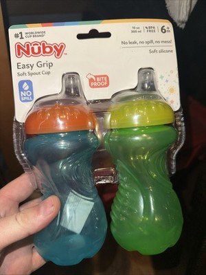 Nuby Easy Grip Sippy Cup, 6m+, 10 oz, 2 Pack NEW Sealed Pair Baby Toddler