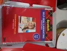 3M Scotch Self-Sealing 4x6 Gloss Finish Laminating Pouches - 120 Pack