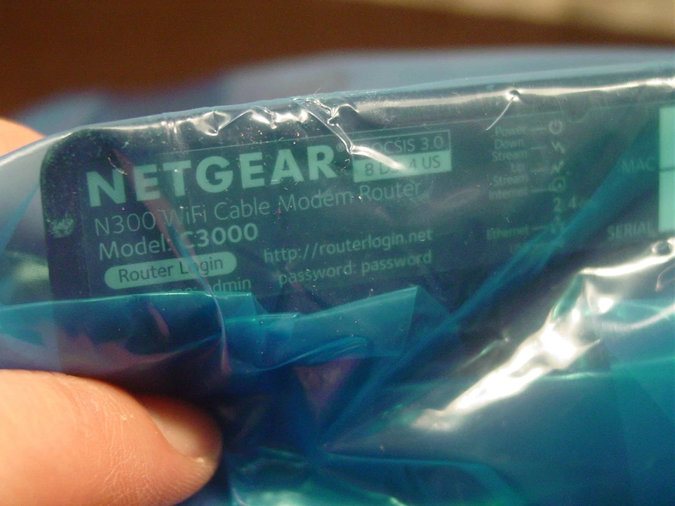 NEW Netgear C3000 DOCSIS 3.0 Cable Modem w/ Power Supply - Image 3 of 4