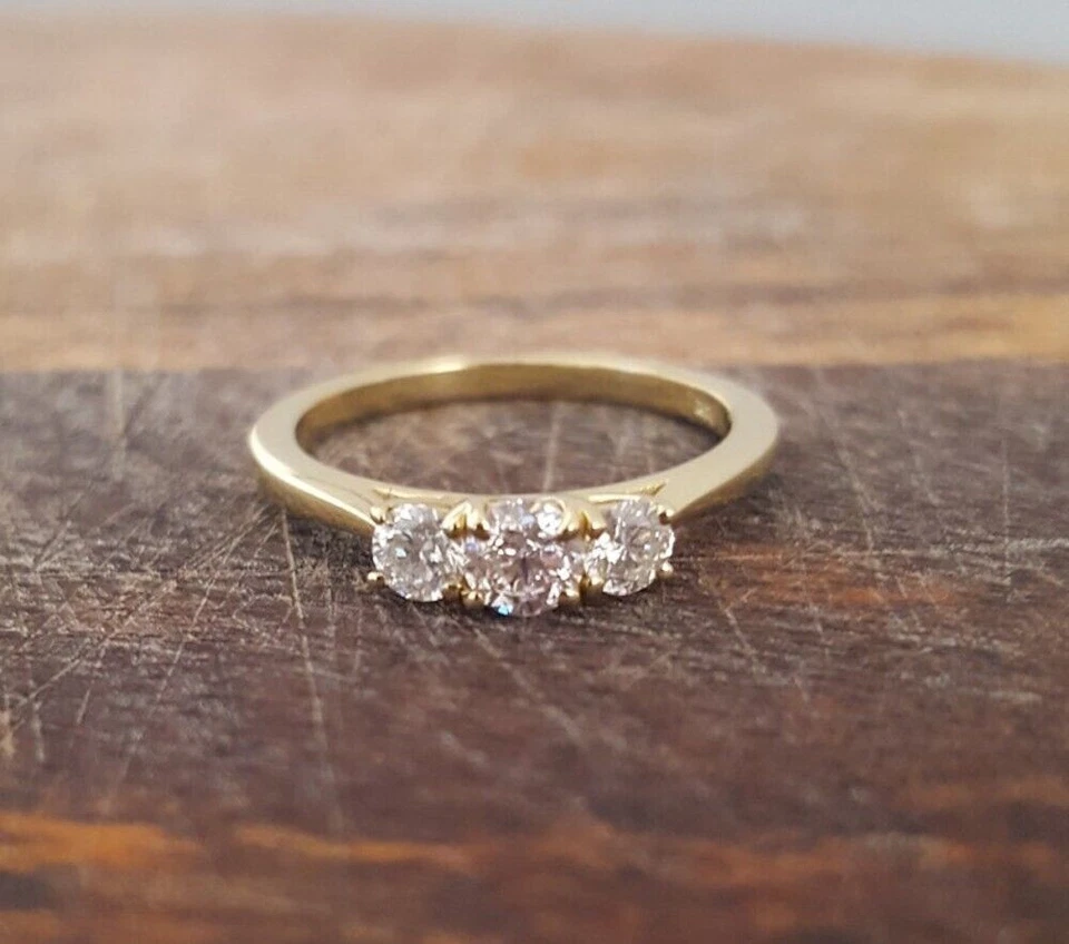 Hochzeitsdiamantring rund 0,80 Karat GLI HRD Labor erstellt 14 Karat... - Bild 2 von 4