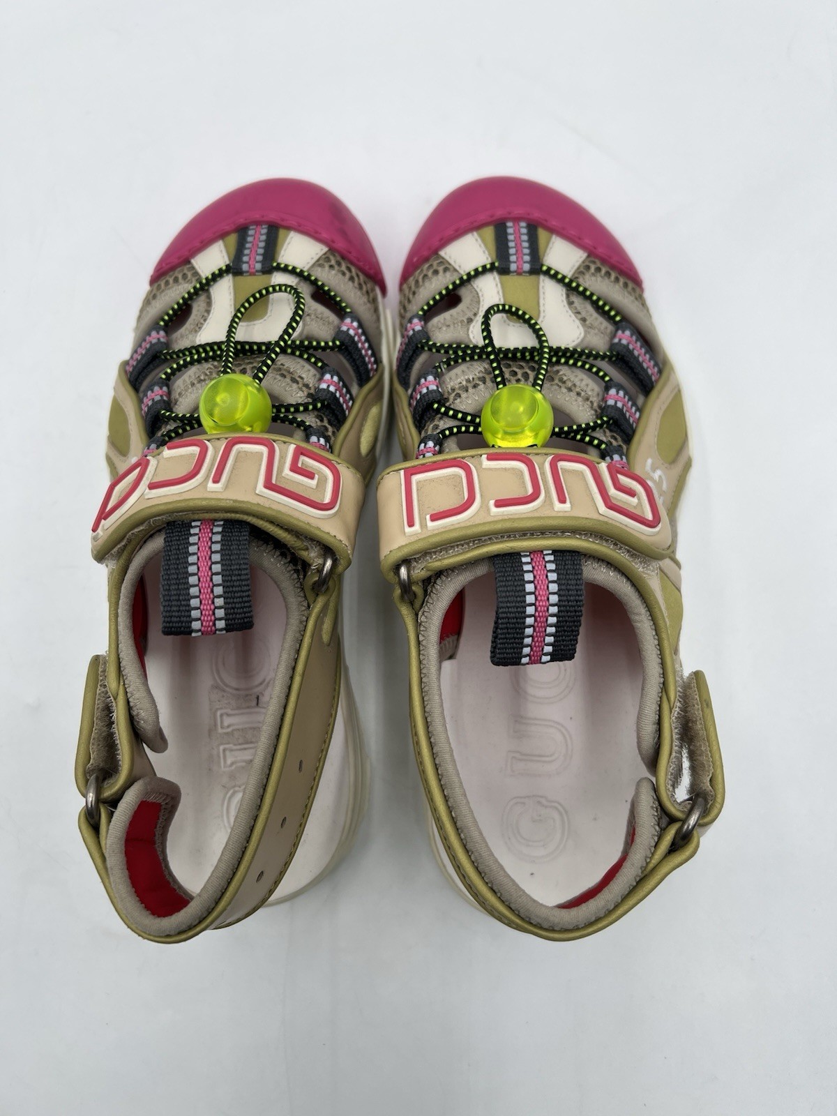 Women’s Gucci Tinsel Sport Sandals in beige mesh Size 34 thumbnail 5