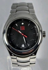 ESQ SWISS MEN'S STAINLESS STEEL  37mm WATER RESISTAN 100M Black Dial