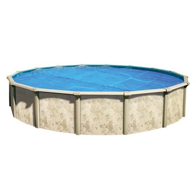 In The Swim 18 Standard Blue Round Solar Pool Cover 8 Mil for Solar Heating