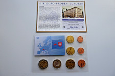 Schweiz 2003 Euro Proben Kursm&uuml;nzensatz, Probepr&auml;gungen, Zertifikat, Folie