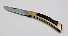 Vintage GERBER 97223 OREGON USA Made FOLDING Lock Back KNIFE BRASS WOOD HANDLE