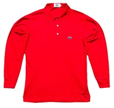 Vintage IZOD Lacoste Polo Shirt Mens Large Red Blue Croc Logo 70s Short Sleeve