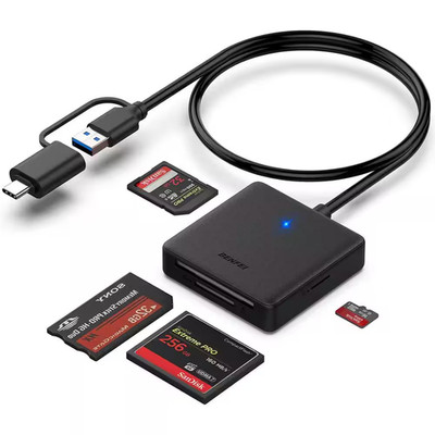 4 in 1-Memory Card Reader USB 3.0 and USB-C to SD Micro SD MS CF Card Reader Ada