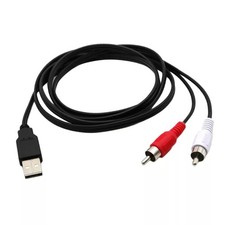 USB 2.0 A-Male to 2x RCA Male-Cinch Audio Cable Adapter Cable for TV
