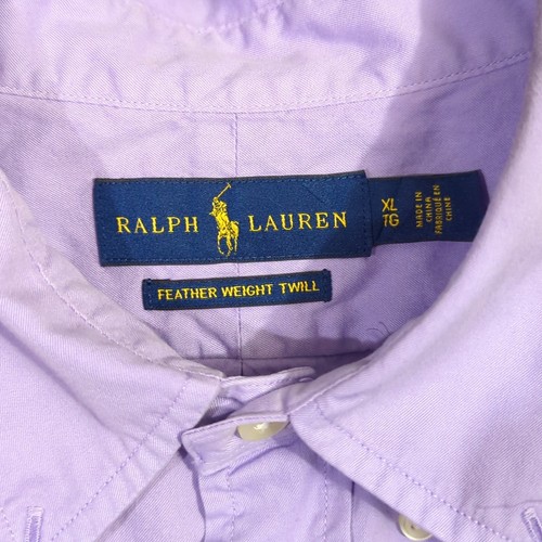 Ralph Lauren camicia uomo XL viola peso piuma twill manica corta abbottonata - Foto 4 di 9