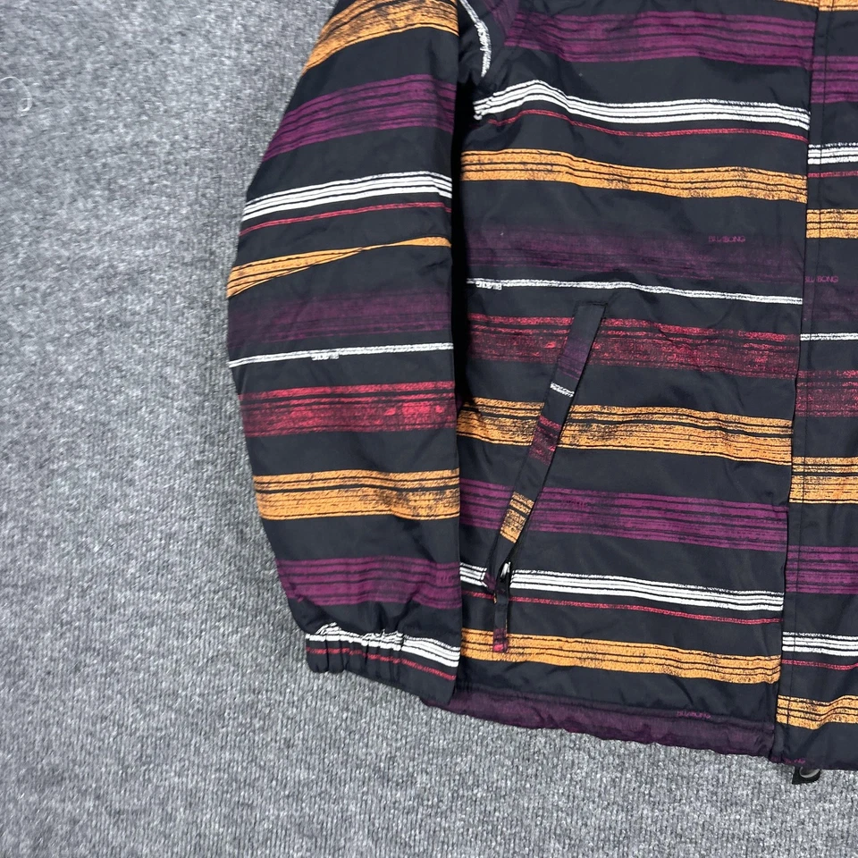 Chaqueta Billabong Hombre Mujer Negro Naranja Rayas Con Capucha Snowboard Esquí Abrigo Foto 2 de 4