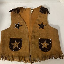 Vintage Kid's Western Cowboy/sheriff Suede Costume Vest