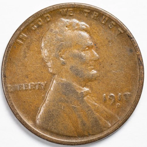 1917-D Lincoln Wheat Penny Extremely Fine (XF) Weak Strike