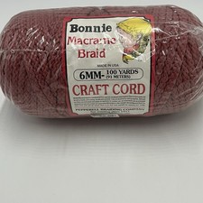 Bonnie Macrame Braid Craft Cord 6mm 100 Yards Rose Pink Pepperell USA