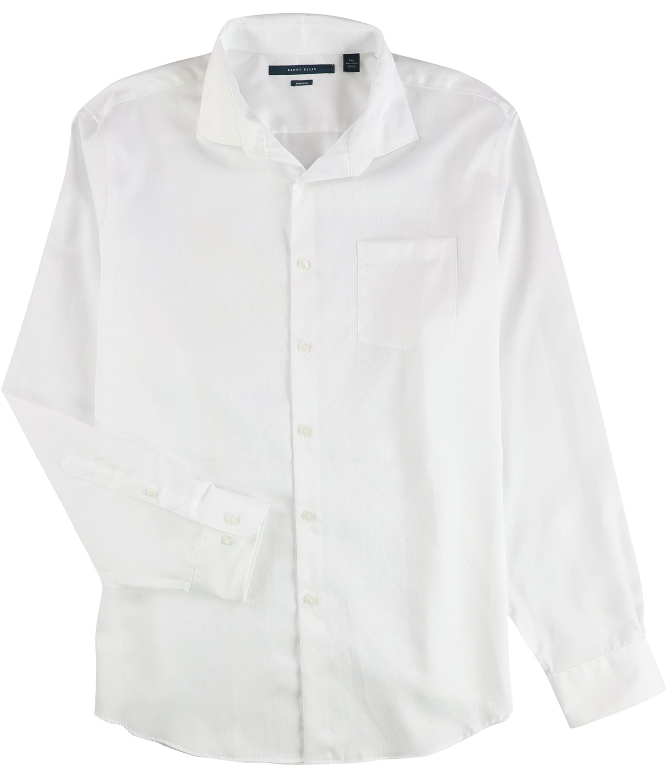 Мужская рубашка на пуговицах Perry Ellis из негладкого материала белая XX-Large 6290₽