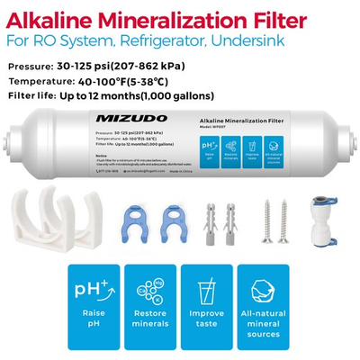 #ad Alkaline Remineralization Inline Water Filter 1 4” Quick Connect for RO System $31.19