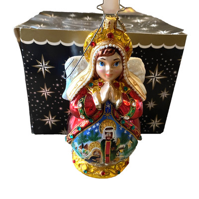 Christopher Radko Glorious Family Ornament Nativity Angel Charm Box 2014
