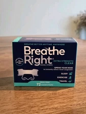 Breathe Right Nasal Strips Extra Strength Snoring Allergy Relief 72 ct, Clear
