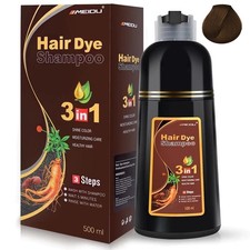 MEIDU 3 in 1 Black Hair Dye Shampoo - Can cover gray hairs,Herbal Ingredients Uk