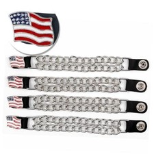 VXC2003-SET Medallion Vest Extender 6 Inch Silver American Flag VXC2003-SET