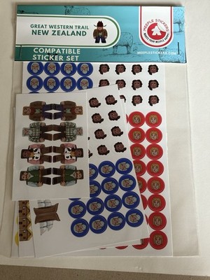Meeple Stickers   Great Western Trail New Zealand   Compatible Sticker Set , Neu