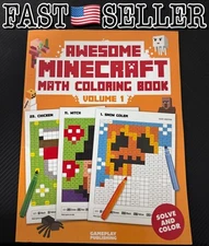 Awesome Minecraft Math Coloring Book - Volume 1 | Kids Educational Activity Book