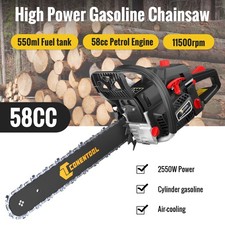 58CC 18 Inch Bar Petrol Chainsaws Handled Garden Tool for Cutting Trees Wood New