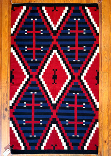 SPECTACULAR NAVAJO CHIEF’S MOKI BLANKET RUG MASTER WEAVER SUSIE BEGAY MINT NR!