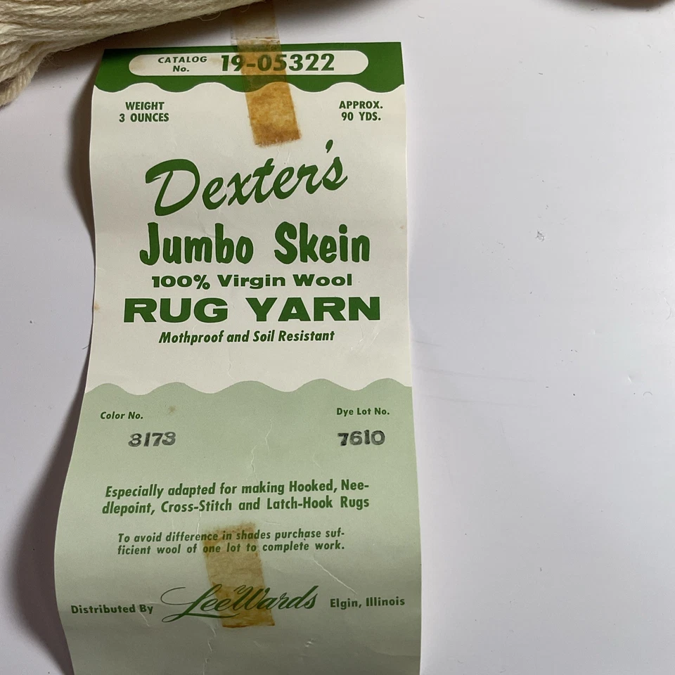 Alfombra Dexter’s 100% Lana Hilo De Colección Lote de 6 Madejas 19-05322 Crema 90 yardas ea Foto 2 de 4