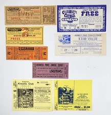 Clyde Beatty Cole Bros Lot of 8 Circus Tickets 1947 - 1979 Vintage