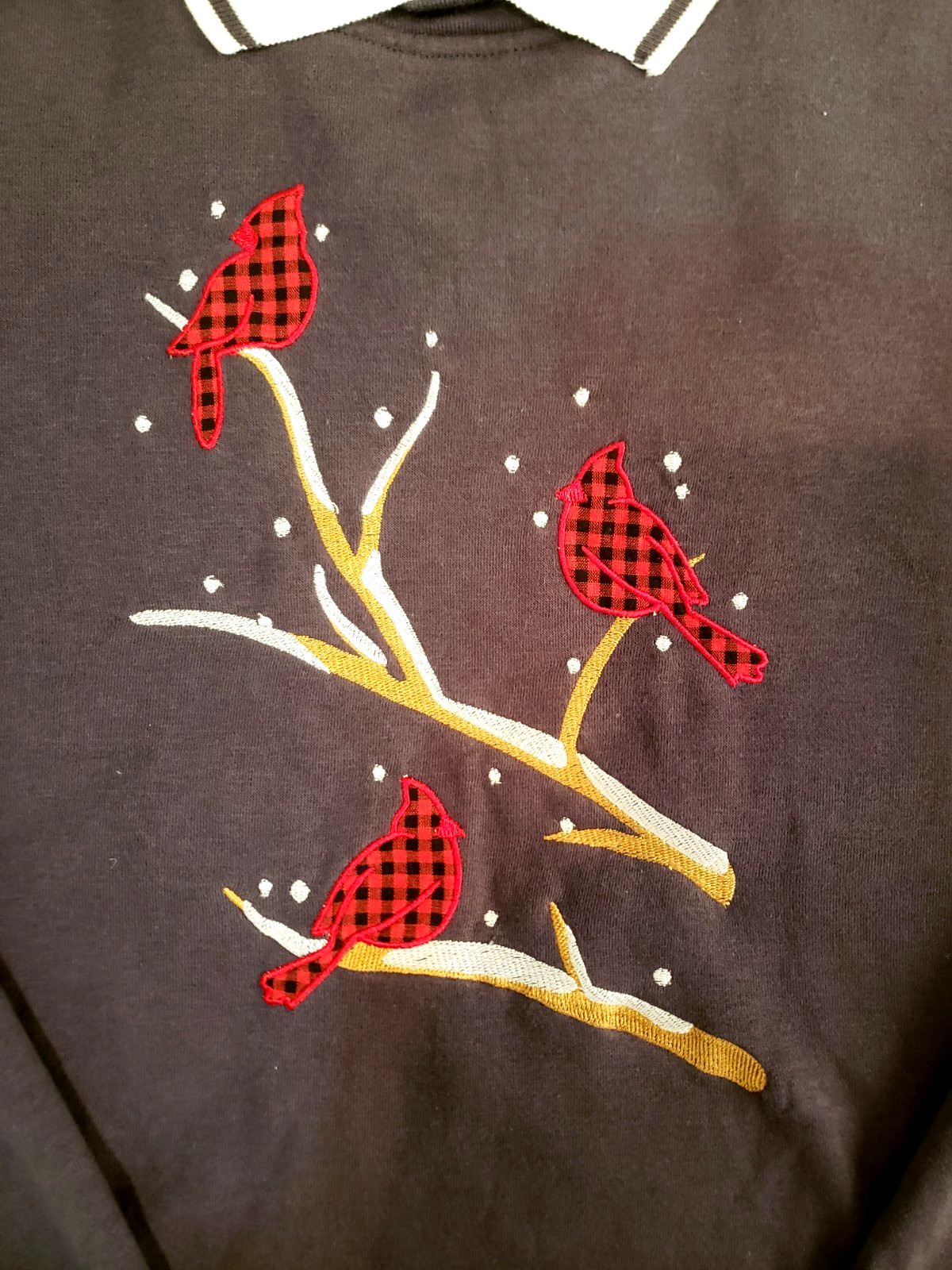 Adrian Delafield Collared Sweatshirt Embroidered … - image 2