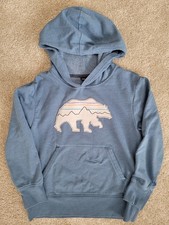 Patagonia Kids Graphic Hoody Sweatshirt Blue Small S 63025 Bear Logo Boys