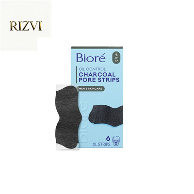 Biore Men s Charcoal Nose Strips, Blackhead Remover, 6 Ct