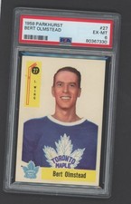 1958-59 Parkhurst Hockey No. 27 Leafs Bert Olmstead PSA 6 Ex-Mt