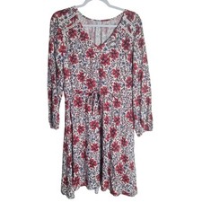 Old Navy Floral Rayon Mini Dress Women's Size Medium Long Sleeve Boho Spring