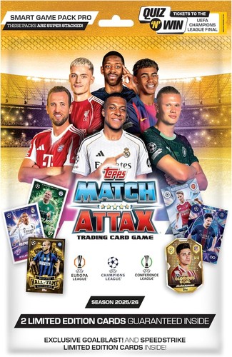 Topps Match Attax 2025/26 Smart Game Pack Pro UEFA Trading Cards Sealed Pack