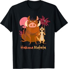 Disney The Lion King Timon  Pumbaa Hakuna Matata Black T-Shirt