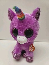 TY Large Plush Beanie Boos Rosette the Purple Unicorn Medium 9" NEW Stuffed Toy