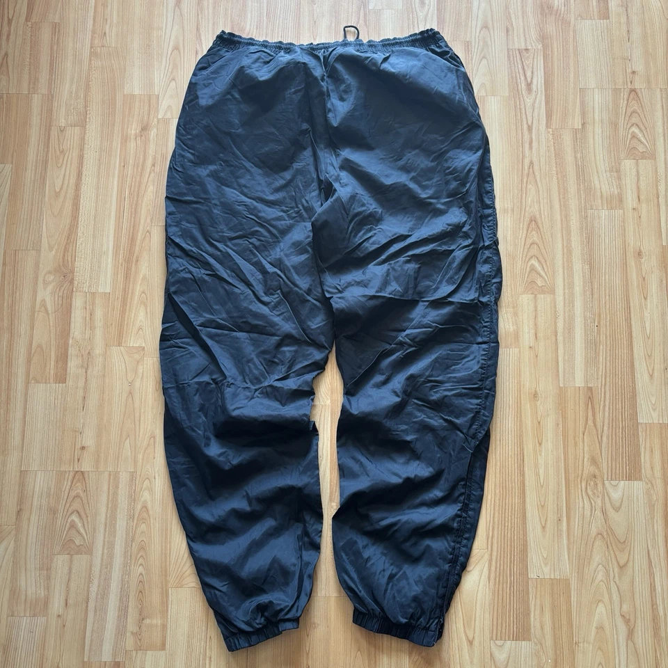 耐克裤子男式 XL 黑色田径风衣 80 年代 90 年代内衬复古 Y2K 踝拉链 — 第 4/4 张图片