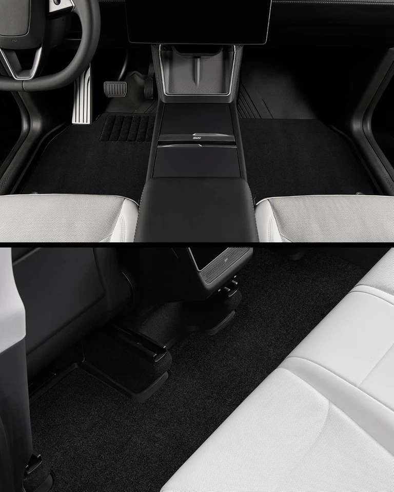 Alfombrillas y alfombrillas 3W para enebro Tesla modelo Y 2025-2026 con pedal mental Foto 4 de 4