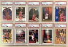 (10) MICHAEL JORDAN PSA 8 CARD LOT OF BASE CARDS ALL DIFFERENT FLEER UD HOOPS