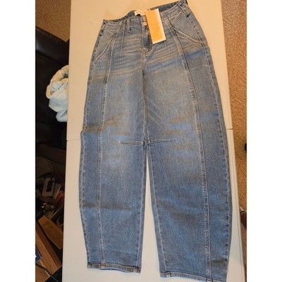 Risen Jeans Los Angeles Medium Wash Wide Leg Seam Detail Denim Size 7/28