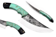 Fixed Blade Hand Forged High Carbon Steel Blade Unique Handle