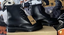 Dr Martens 1460 Mono Nero Liscio US W 8 / M 7 - NUOVO IN SCATOLA