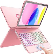 iPad A16 11th 11in 2025 / 10th Gen 10.9in 2022 Keyboard Case with Trackpad Pink