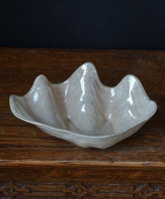 Vintage Perlenglanz Muschelschale Keramik Muschelschale Mittelstück Schmuckschale
