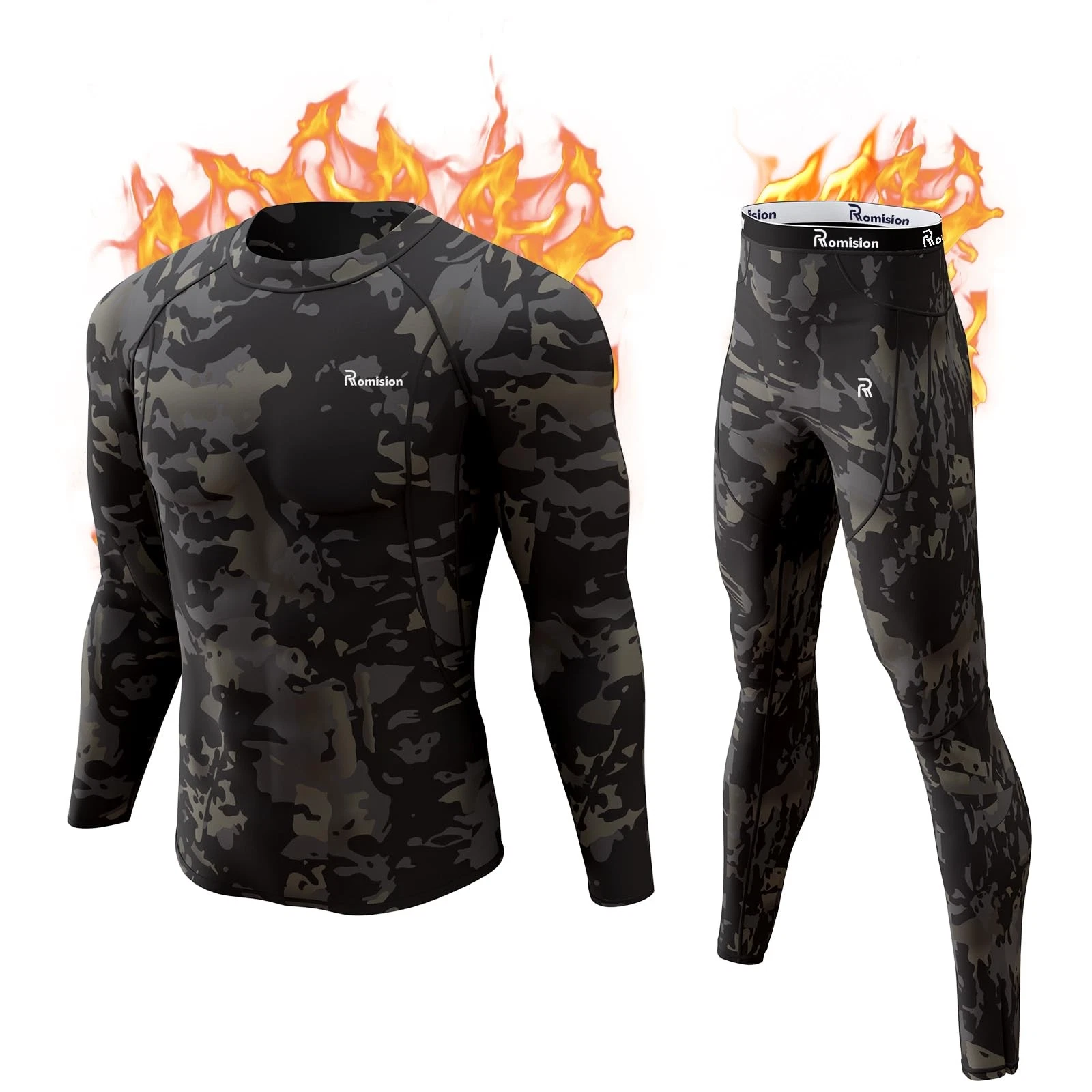 Thermal underwear men's functional underwear breathable thermal active inner f...