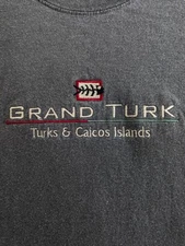 Vintage Turks & Caicos T Shirt Size Medium Fish Bone Grand Turk Beach Vacation