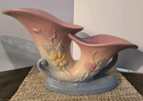 Vintage Hull Double Cornucopia   # 6-  12"  Magnolia Matte