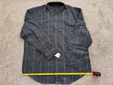 Nautica Mens Gray Plaid Long Sleeve Button Down Casual Shirt - Size XL